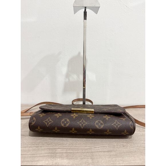 Louis Vuitton Monogram Favorite MM Shoulder Handbag w/ Chain/Leather Strap Brown - Picture 6 of 13